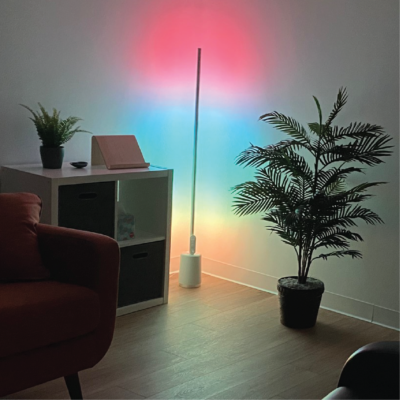 Colorful lamp in room