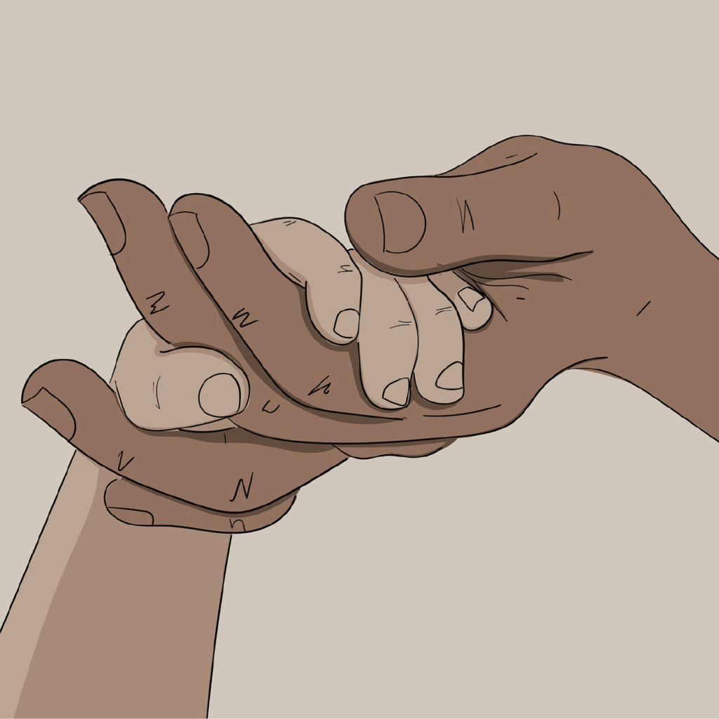 Two hands holding