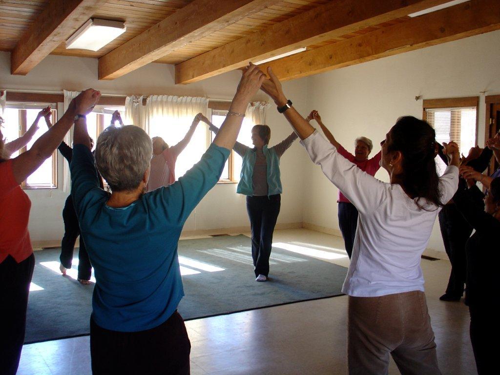Person stretching outdoors